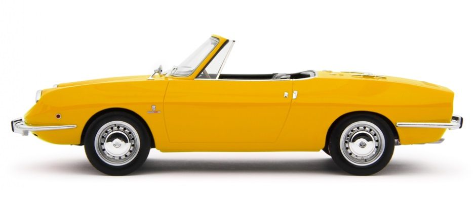 Fiat 850 Sport Spider 1968 yellow 1:18 Laudoracing Model 