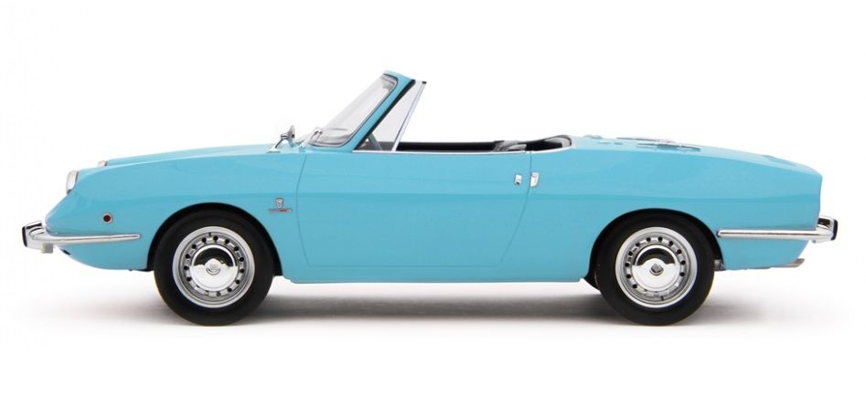 Fiat 850 Sport Spider 1968 light blue 1:18 Laudoracing Model 