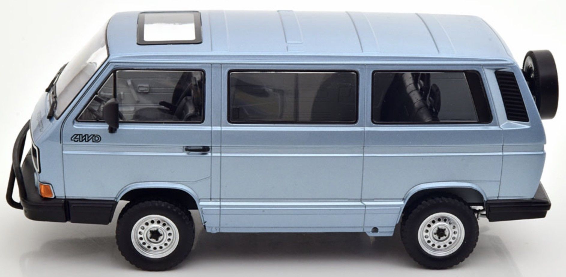 Volkswagen T3 Minibus SYNCRO 1987 light blue metallic 1:18 KK Scale
