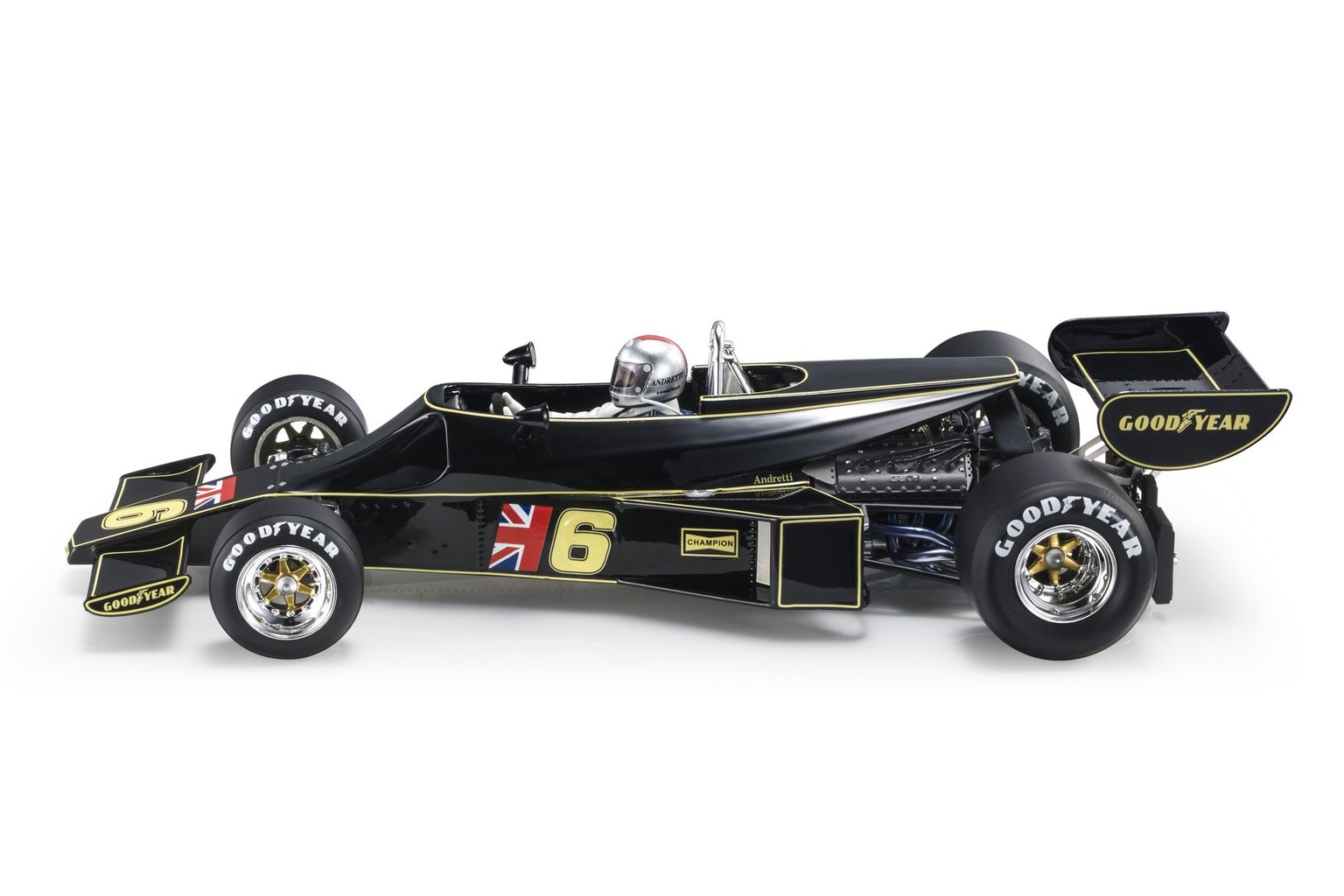 Lotus F1 77 John Player Team Lotus #6 M.Andretti Brazilian GP 1976 with Pilot Figure 1:18 GP Replicas