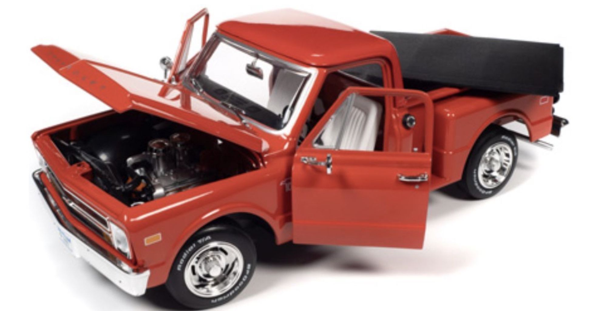 Chevrolet C10 Pickup Sidestep 1968 514 vermillion red 1:18 Auto World