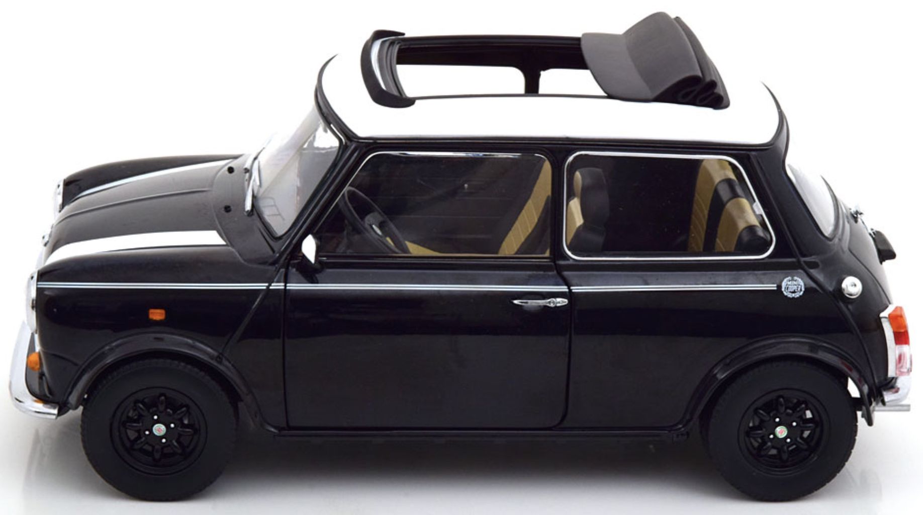 Mini Cooper Sunroof LHD 1992 black/white 1:12 KK Scale