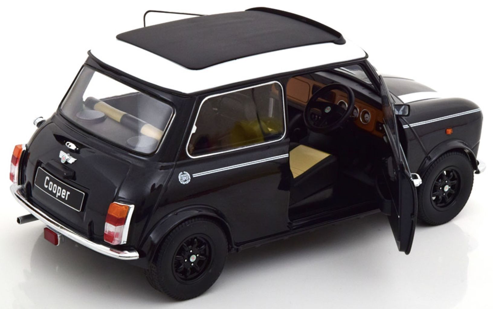 Mini Cooper Sunroof RHD 1992 black/white 1:12 KK Scale