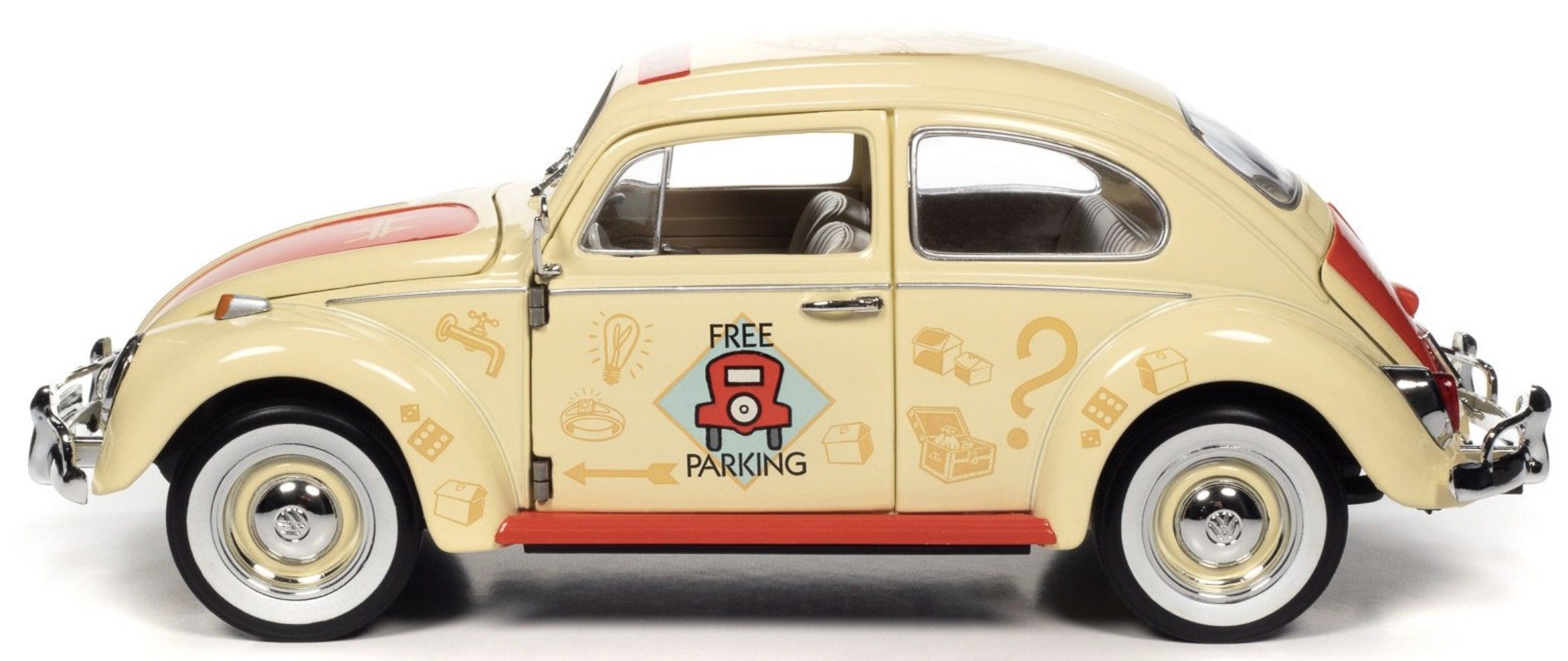 Volkswagen Beetle Monopoly Free Parking 1963 yellow 1:18 Auto World