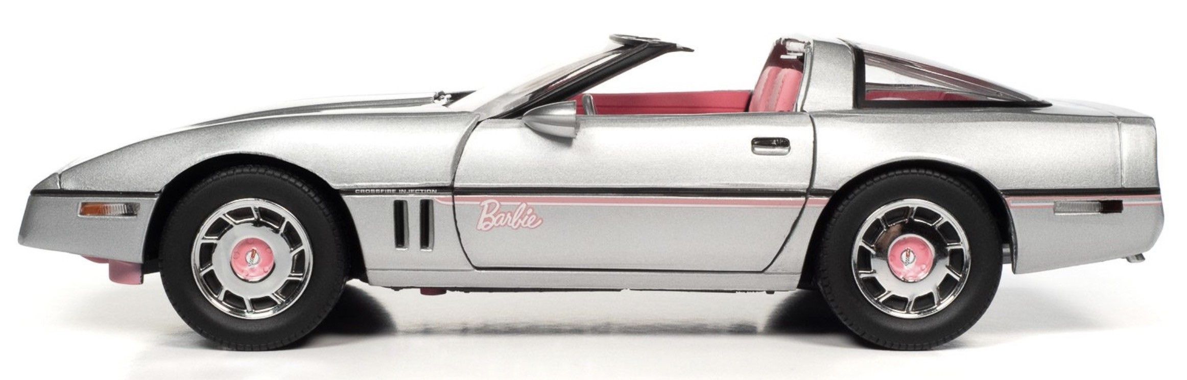 Barbie Chevy Corvette 1986 silver/Barbie pink 1:18 Auto World
