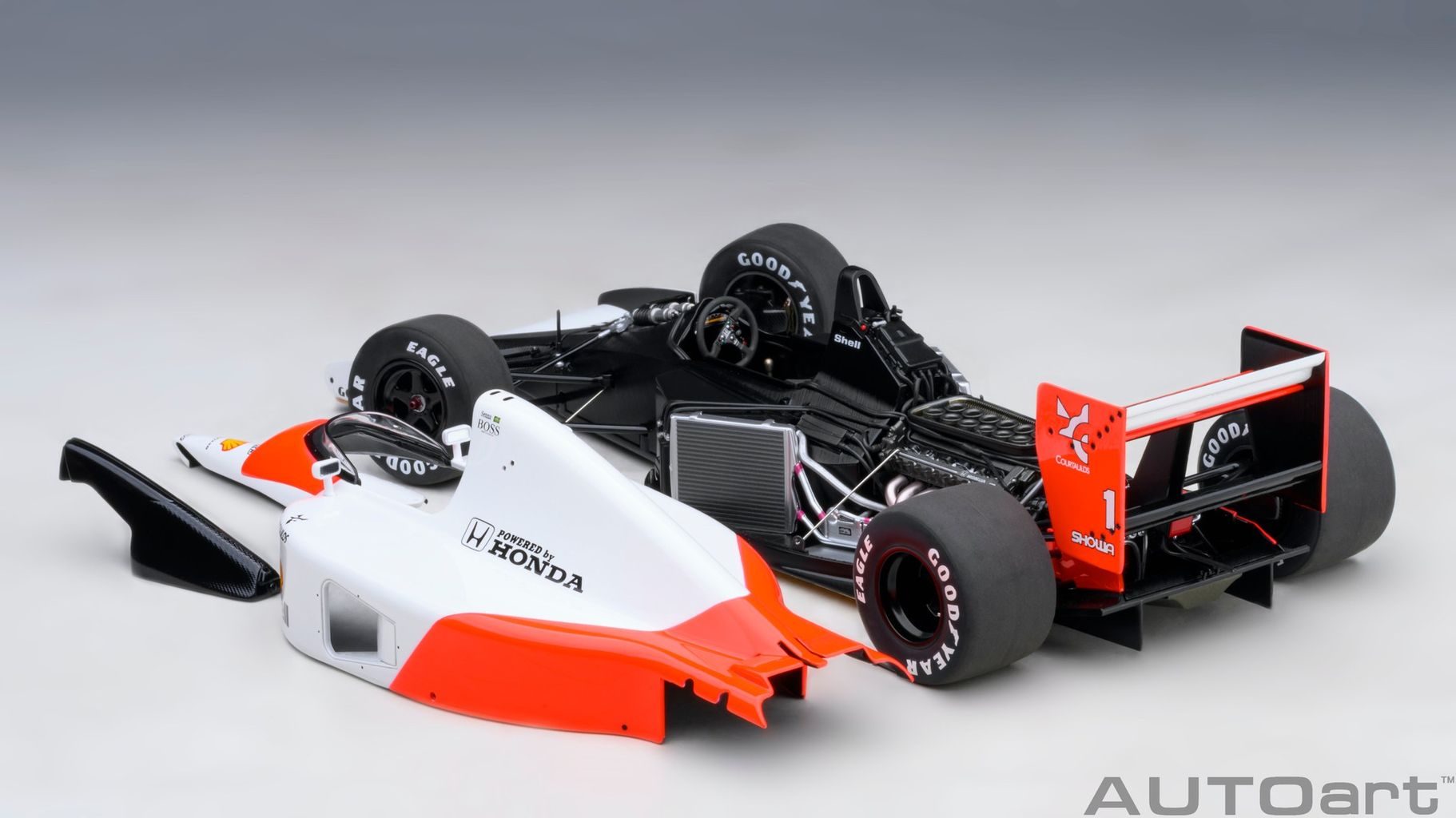 McLaren Honda MP4/6 #1 A.Senna Japanese GP 1991 without McLaren Logo 1:18 AUTOart