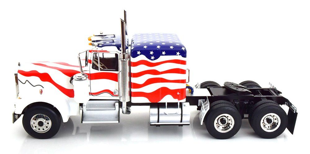 Kenworth W900 Tractor Truck Stars & Stripes Livery 3-Assi 1989 white/blue/red 1:18 Road Kings
