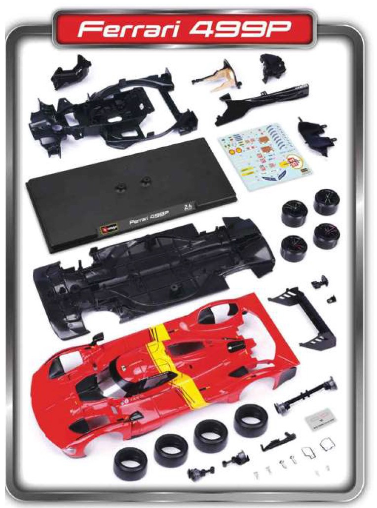 KIT - Ferrari 499P 3.0L Turbo V6 Team Ferrari AF Corse #51 Winner 24H Le Mans 2023 1:24 Bburago