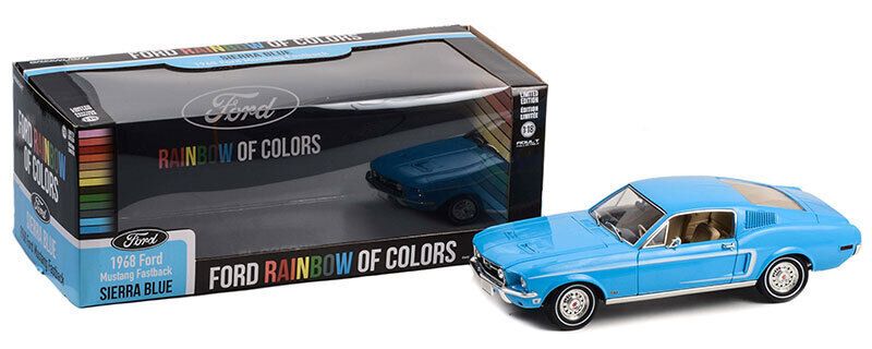 Ford Mustang Fastback *Ford Rainbow of Colors* West Coast USA Special Edition Mustang 1968 Sierra blue 1:18 Greenlight