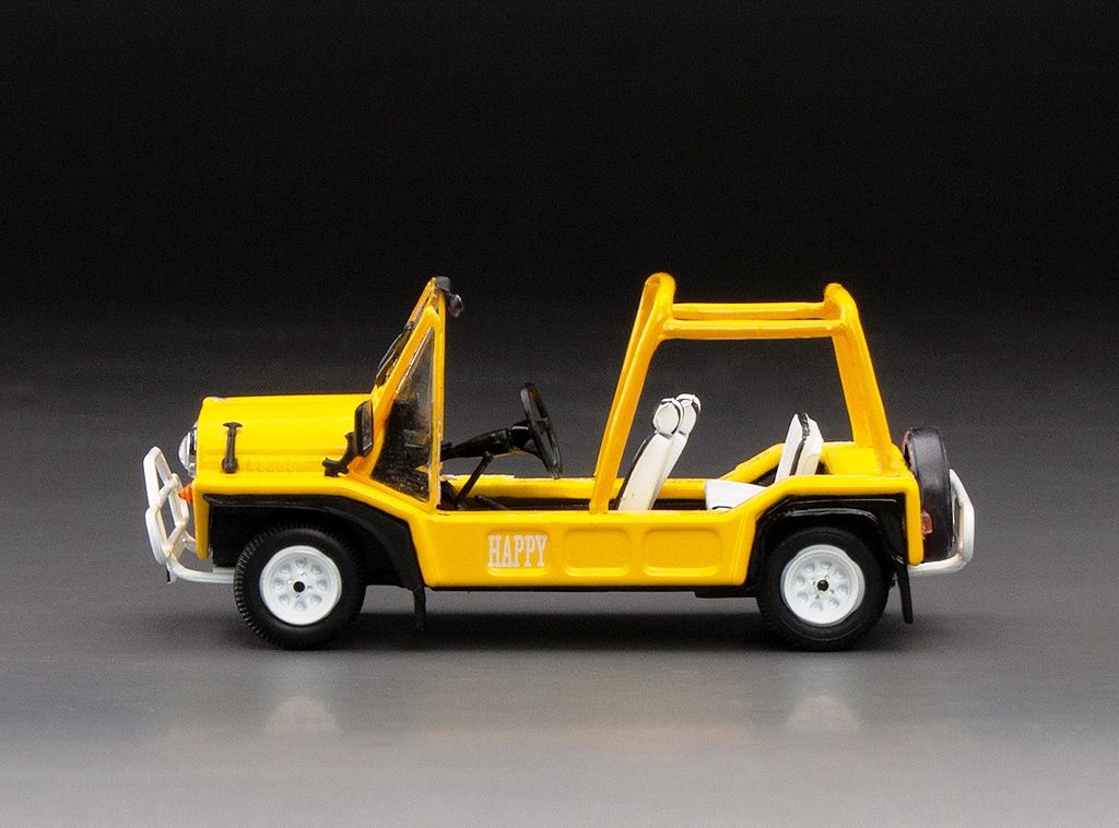 Mini Moke RHD Car Rental Macau with 2 Figurines yellow 1:43 Vitesse