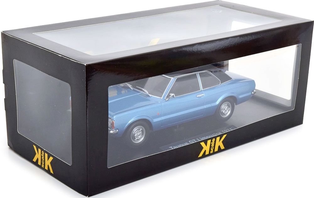 Ford England Taunus GT with Vinyl Roof 1971 blue metallic/matt black 1:18 KK Scale