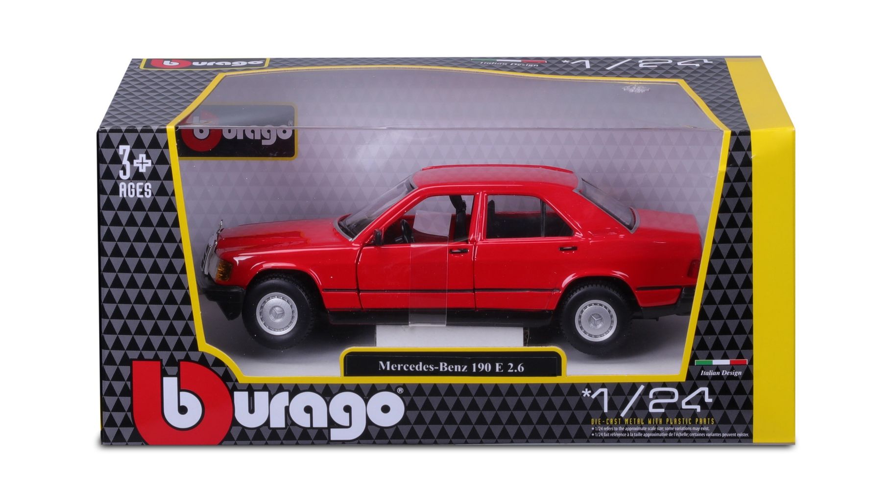 Mercedes 190 E 2.6 (W201) red 1987 1:24 Bburago