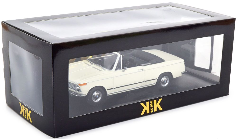 BMW 1600-2 Cabriolet 1968 with Removable Soft-Top white 1:18 KK Scale