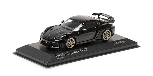 Porsche Cayman GT4 RS 2021 black/neodyme wheels 1:43 Minichamps