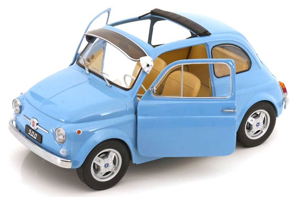 Fiat 500 F Custom with Abarth Rims 1968 light blue 1:12 KK Scale