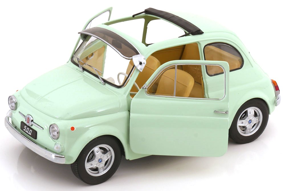 Fiat 500 F Custom with Abarth Rims 1968 mint green 1:12 KK Scale