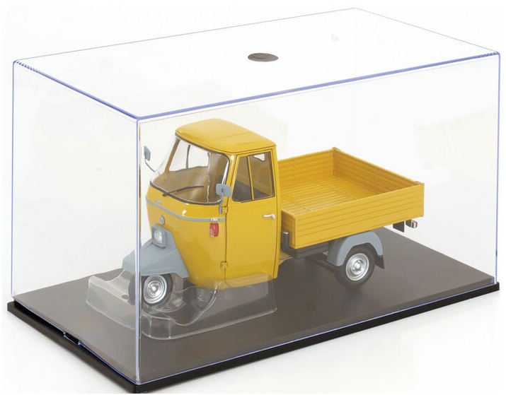 Piaggio APE P501 Open 1979 yellow with Showcase 1:18 Mitica