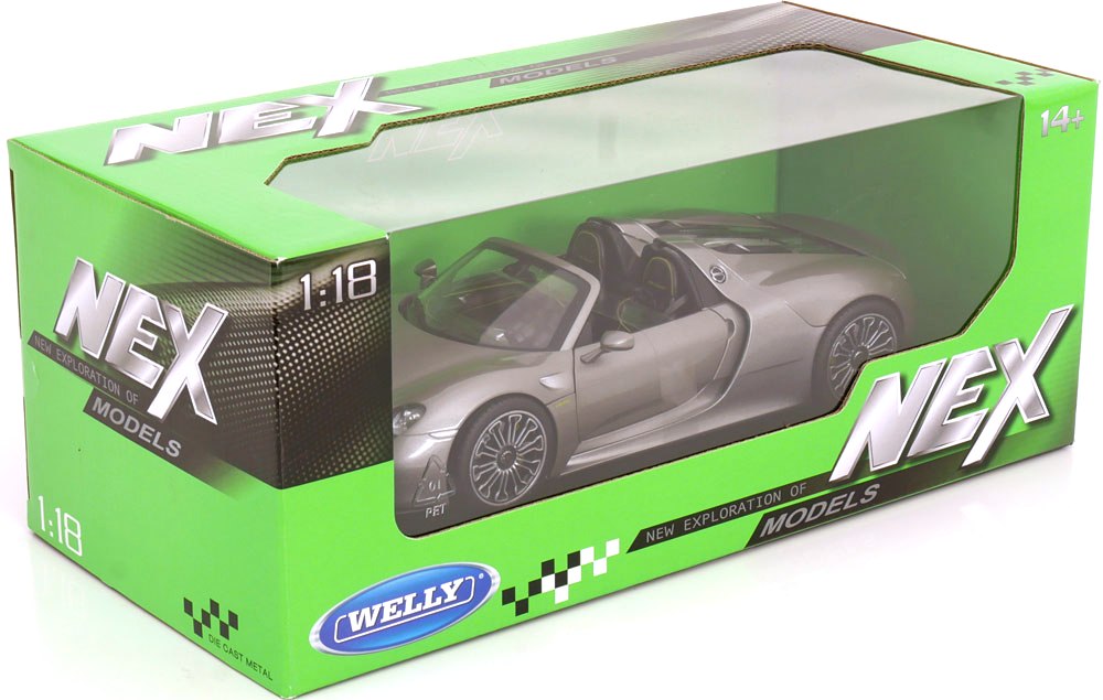 Porsche 918 Spyder Convertible 2012 grey 1:18 Welly