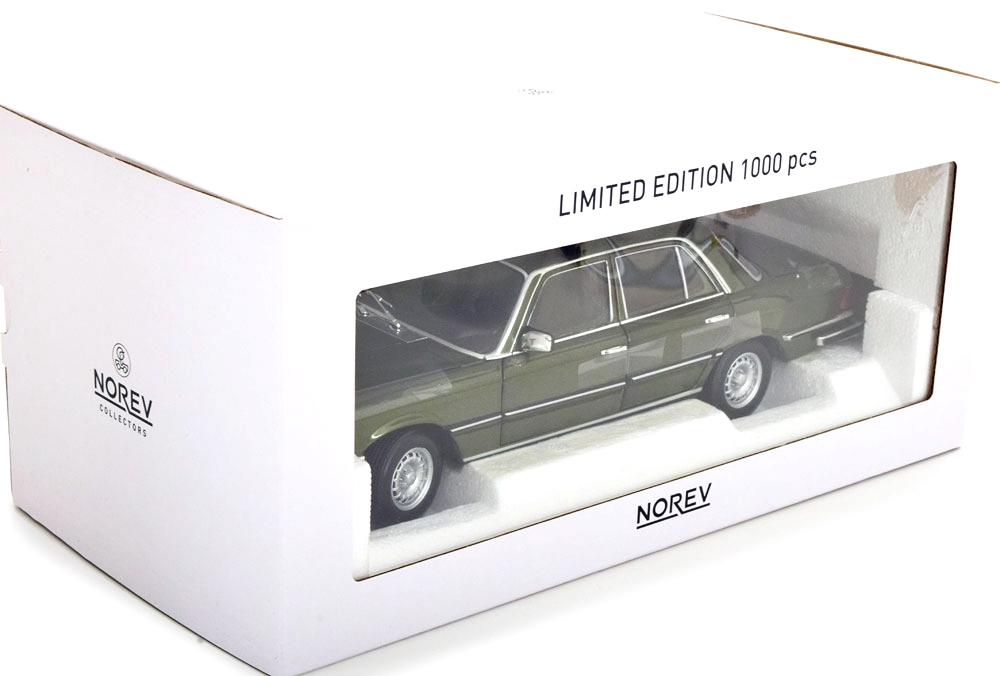 Mercedes-Benz 350 SE W116 US Version 1973 dark green metallic 1:18 Norev