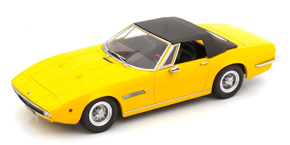 Maserati Ghibli Spyder 1970 yellow with Spoke Rims 1:18 KK Scale