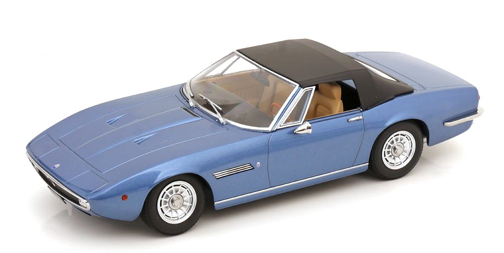Maserati Ghibli Spyder 1970 light blue with Alloy Rims 1:18 KK Scale