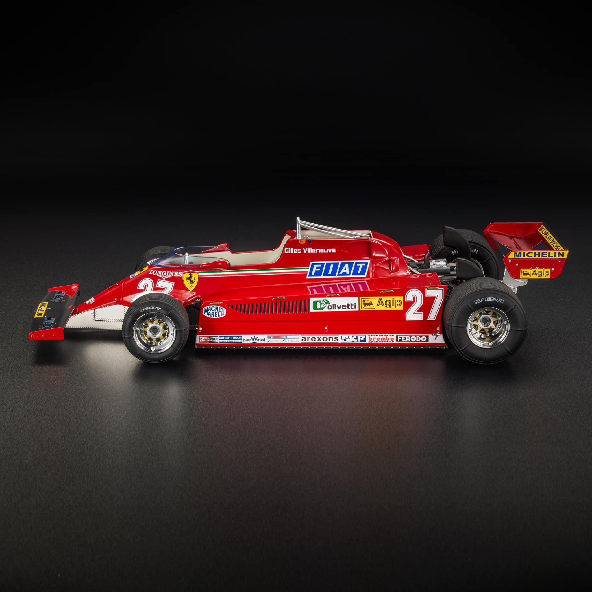 Ferrari F1 126CK #27 G.Villeneuve 3rd Canada GP 1981 with Openings (Engine Detail) 1:18 GP Replicas