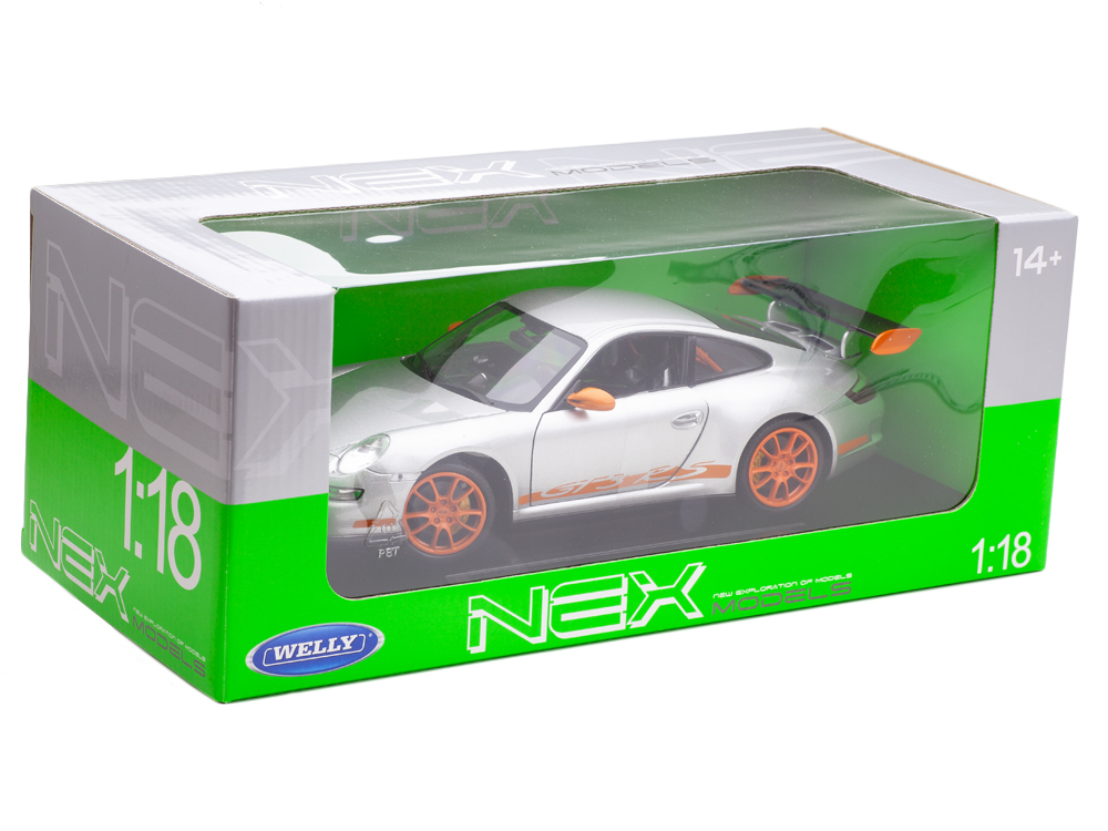 Porsche 911 (997) GT3 RS silver 1:18 Welly