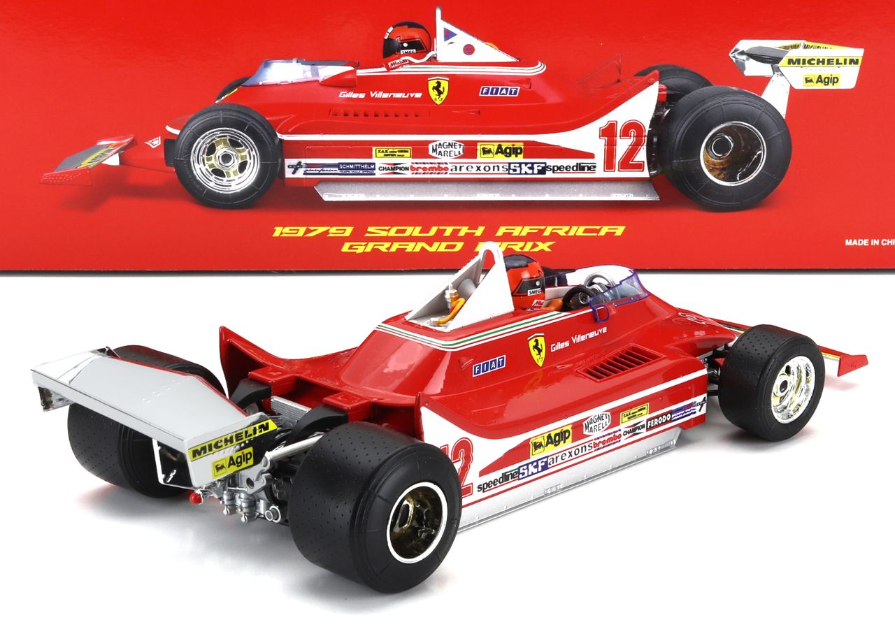 Ferrari F1 312T4 #12 G.Villeneuve Winner South Africa GP Kyalami 1979 + Pilot 1:18 Bburago