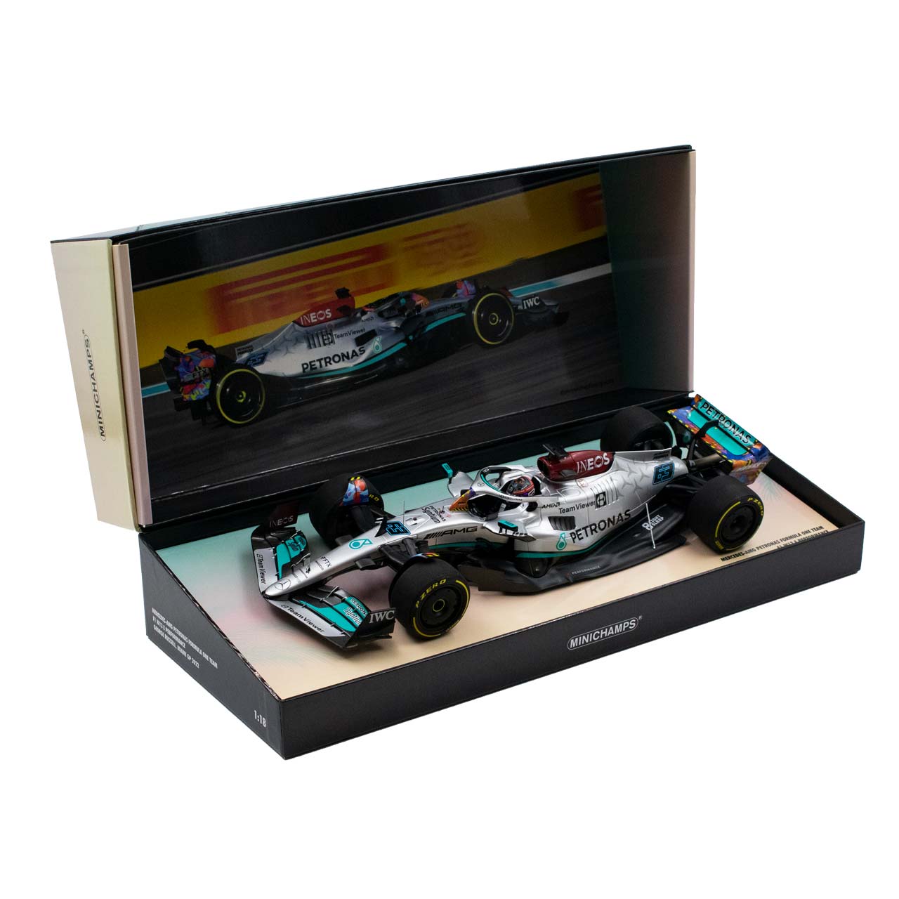 Mercedes-AMG F1 W13 #63 G. Russell 5th Miami GP 2022 1:18 Minichamps