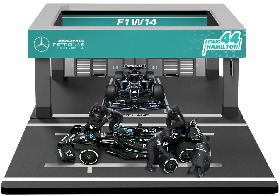PitBox Set - Ferrari/Red Bull/Mercedes/McLaren 2024 1:43 Bburago