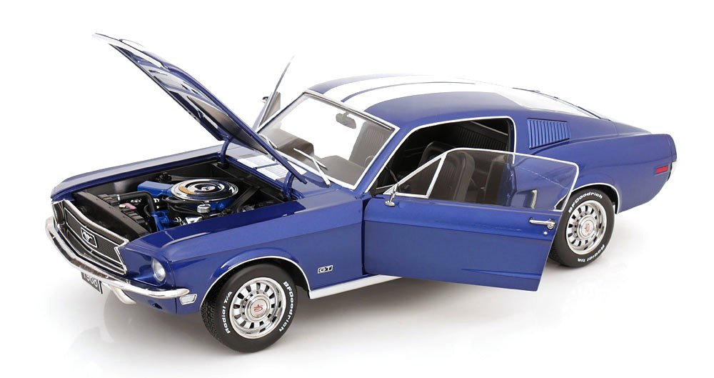Ford Mustang GT Fastback 1968 blue/white 1:12 KK Scale