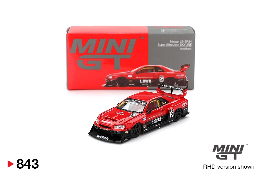 Nissan LB-ER34 Super Silhouette SKYLINE 2024 red/black 1:64 Mini GT