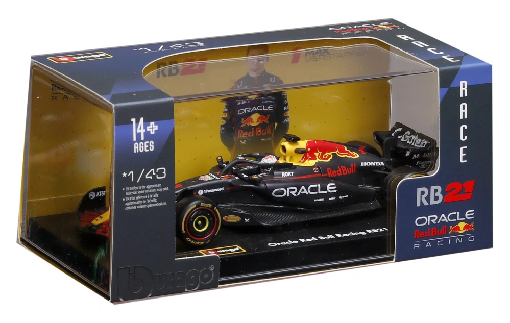 Red Bull RB21 #1 Max Verstappen 2025 with Helmet 1:43 Bburago