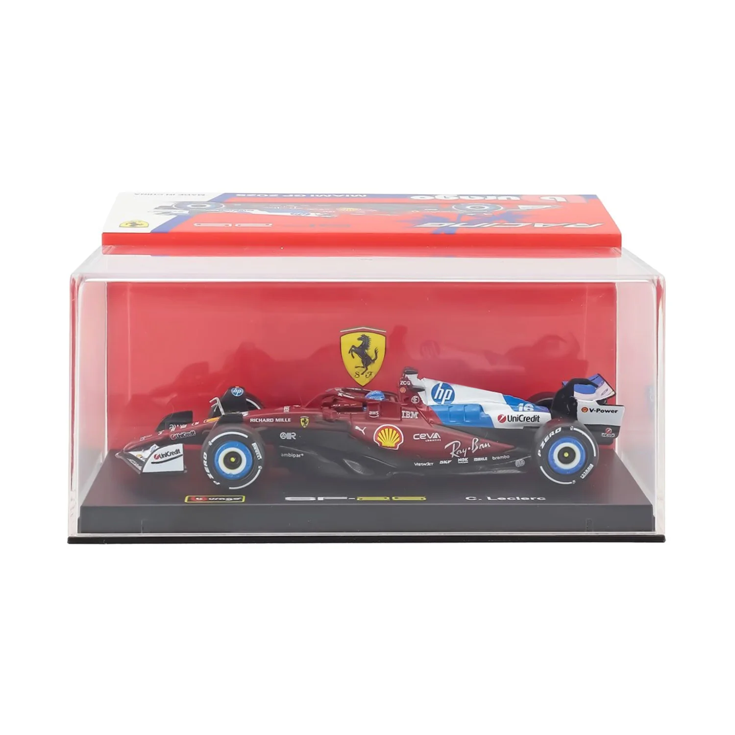 Ferrari F1 SF-25 Scuderia Ferrari #16 C.Leclerc Miami GP 2025 with Helmet 1:43 Bburago