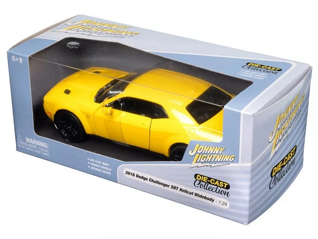 Dodge Challenger SRT Hellcat Widebody 2018 yellow 1:24 Johnny Lightning