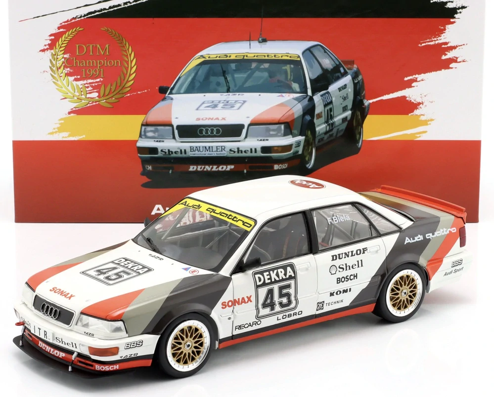 Audi V8 Quattro Team AZR #45 Frank Biela DTM Champion 1991 with Collector Box 1:18 Werk83