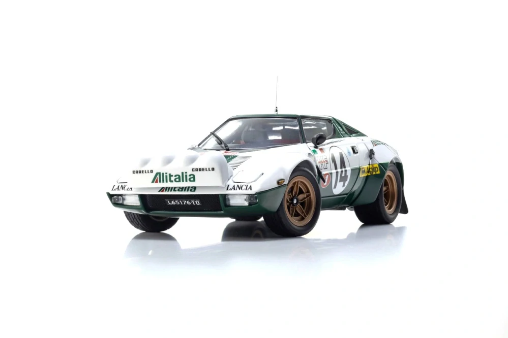 Lancia Stratos HF Alitalia #14 Munari/Mannucci Winner Rally Monte-Carlo 1975 night version 1:18 Kyosho