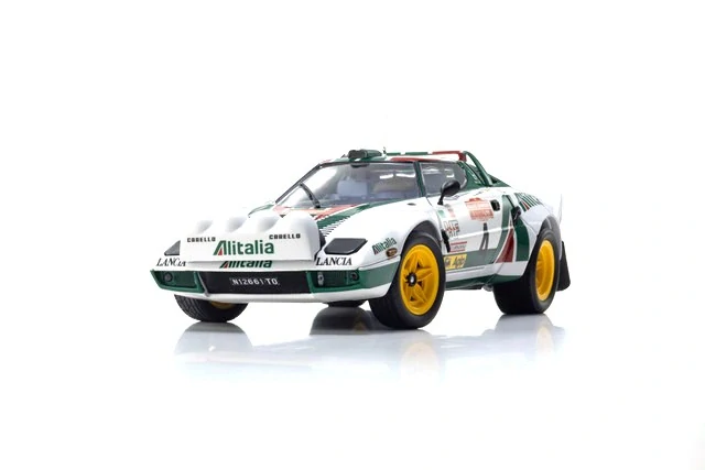 Lancia Stratos HF Alitalia #4 Waldegaard/Thorszelius Winner Rally Sanremo 1976 night version 1:18 Kyosho