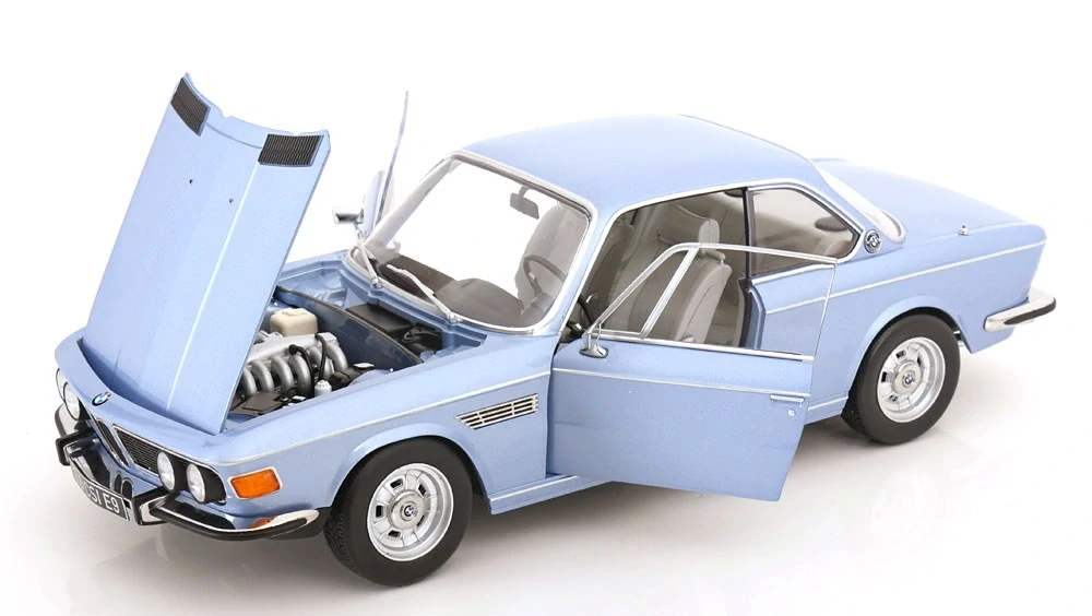 BMW 3.0 CSi E9 Coupe 1971 light blue metallic 1:12 KK Scale