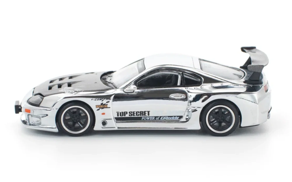 Toyota Top Secret GT300 Supra silver chrome 1:64 Pop Race