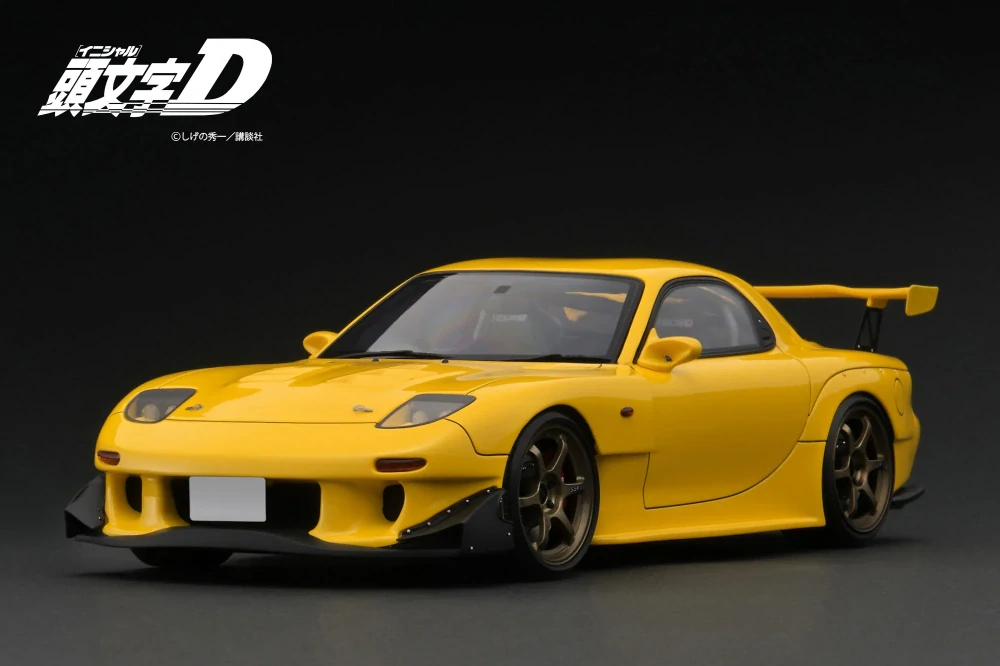 Mazda RX-7 /FD3S) Initial D with Mr.Keisuke Takahashi Figure yellow 1:18 Ignition Model