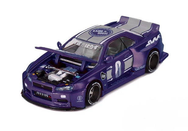 Nissan Skyline GT-R (R34) Kaido Racing Factory V2 1:64 Mini GT