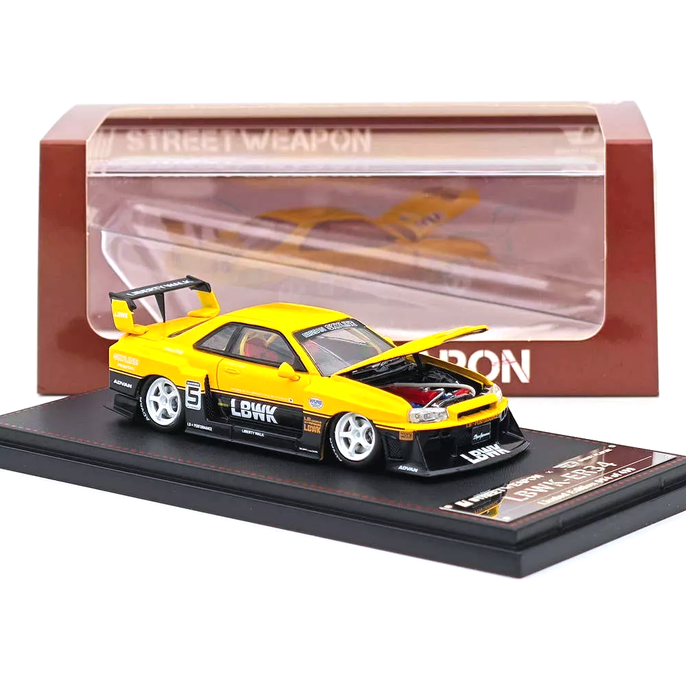 Nissan ER34 LBWK yellow 1:64 Street Weapon