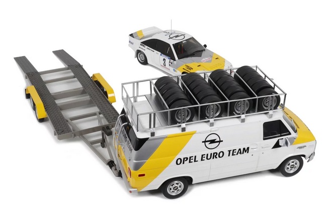 Rally Pack - Chevrolet G30 Assistance Van with Trailer + Opel Manta Gr.B #3 G.Fréquelin Tour de Corse 1984 1:18 OttOmobile