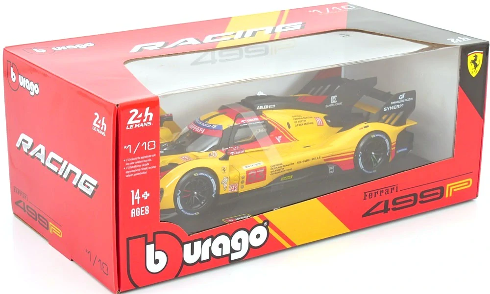 Ferrari 499P AF Corse #83 Kubica/Shwartzman/Ye 24H Le Mans 2024 1:18 Bburago