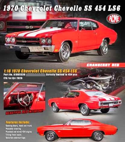 Chevrolet Chevelle SS 454 LS6 1970 red/white 1:18 Acme Diecast