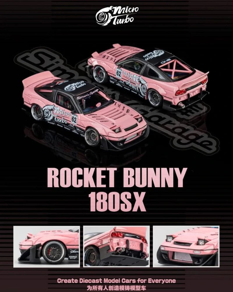 Nissan 180SX *Rocket Bunny* pink 1:64 Microturbo