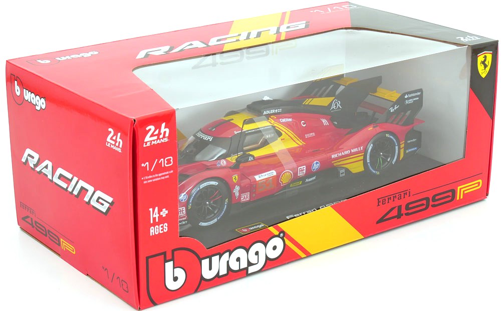 Ferrari 499P 3.0L Turbo V6 Team Ferrari AF Corse #51 Guidi/Calado/Giovinazzi 3rd 24H Le Mans 2024 1:18 Bburago