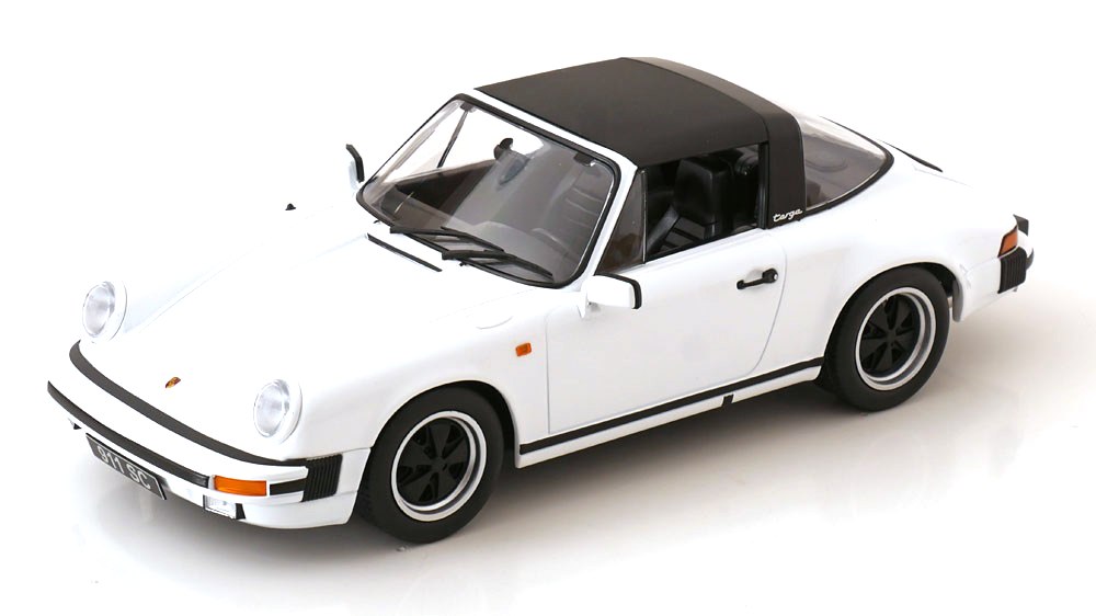 Porsche 911 SC Targa 1983 with Extra Hard Top white 1:18 KK Scale