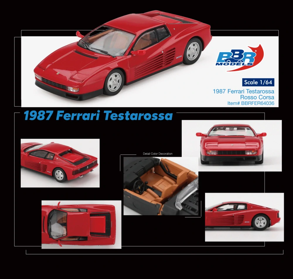 Ferrari Testarossa 1987 rosso corsa 1:64 B.B.R.